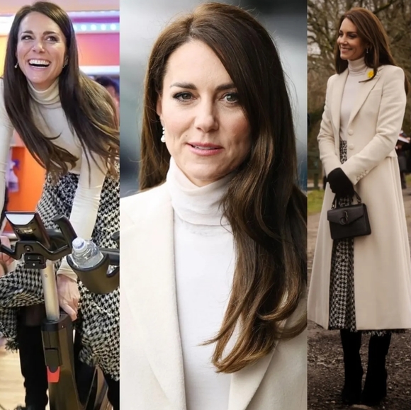 ZARA Women Black White Houndstooth Tweed A-Line Midi Buttons Skirt ASO Kate Midd - Picture 1 of 8